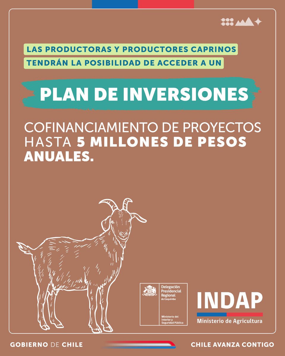 📢¡Atención productor/a caprino usuario/a de @indapcoquimbo  !

Recuerda que tienes hasta el viernes 1⃣2⃣ de julio🗓️ para postular a los beneficios del #PlanCaprinoLechero🐐, una iniciativa que potenciará tu emprendimiento 👏

¿De qué trata? Mira👇