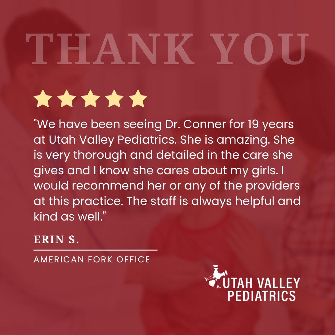 UVPediatrics's tweet photo. Thank you, Erin, for your kind words and continued trust over the past 19 years! 🌟 

We’re thrilled to hear that Dr. Conner and our team have made a positive impact on your family’s health. Our dedicated staff is committed to providing thorough, compassionate care. https://t.co/1deq0NXlhZ