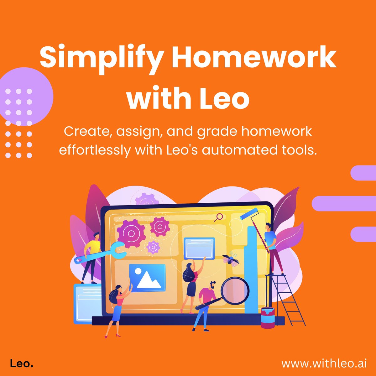 withLeoAI's tweet photo. Simplify homework with Leo! 📝 Create, assign, and grade effortlessly with automated tools. Discover more at https://t.co/DhDXWwfh17

#AI #edtech #education #teaching #AIinEducation #TeacherTools #TeachingAssistants #EducationalAI https://t.co/7ymHDaUpo8