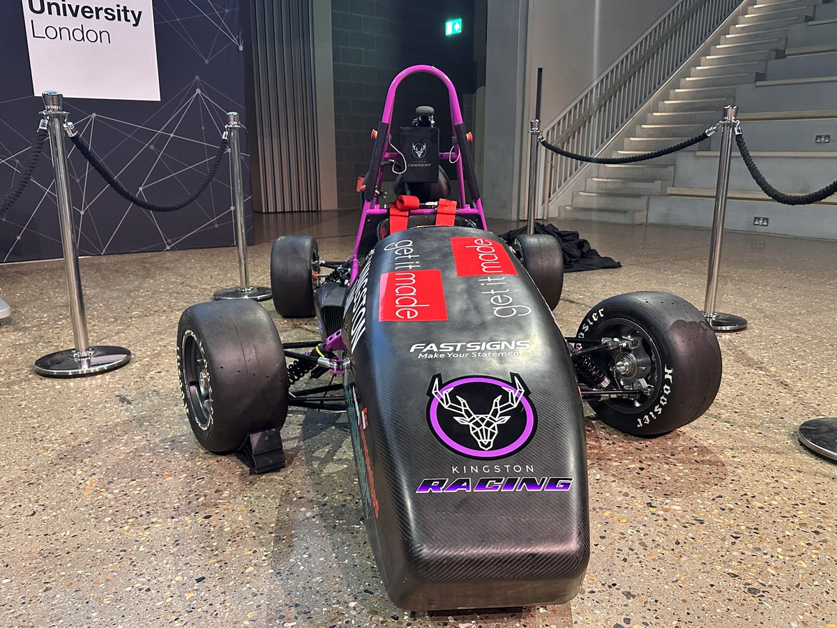 KingstonUni's tweet photo. Today at Town House the latest #KingstonUni Formula Student car was unveiled 🏎️🎉

Built and designed by students and staff at the University the latest car will race around the iconic Silverstone Circuit later this month at the annual @FormulaStudent competition. @KingstonECE https://t.co/r18fGl5oXA