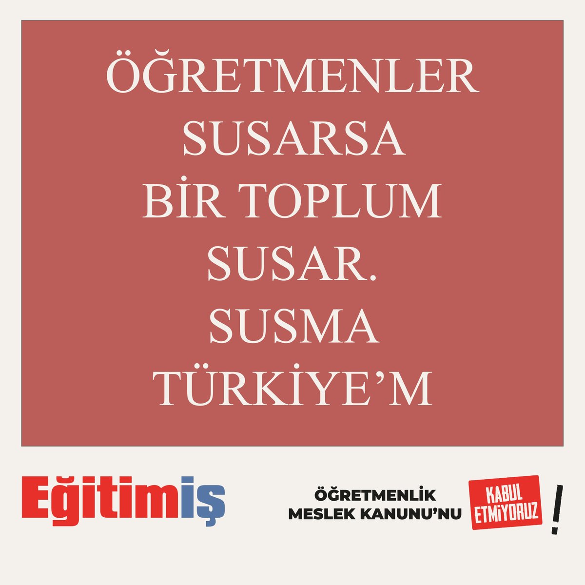 Öğretmenler susarsa bir toplum susar. Susma Türkiye'm
#ÖMKgeriçekilsin