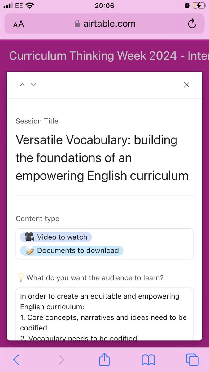 If you’ve got a spare 10 mins and fancy thinking about curric / vocab, I made a session for <a href="/WeAreInBetaPod/">We Are In Beta</a> Curriculum Thinking Week - it’s about how to use versatile Tier 2 vocabulary to create an empowering English Curriculum that leaves no one behind weareinbeta.community/posts/curricul…