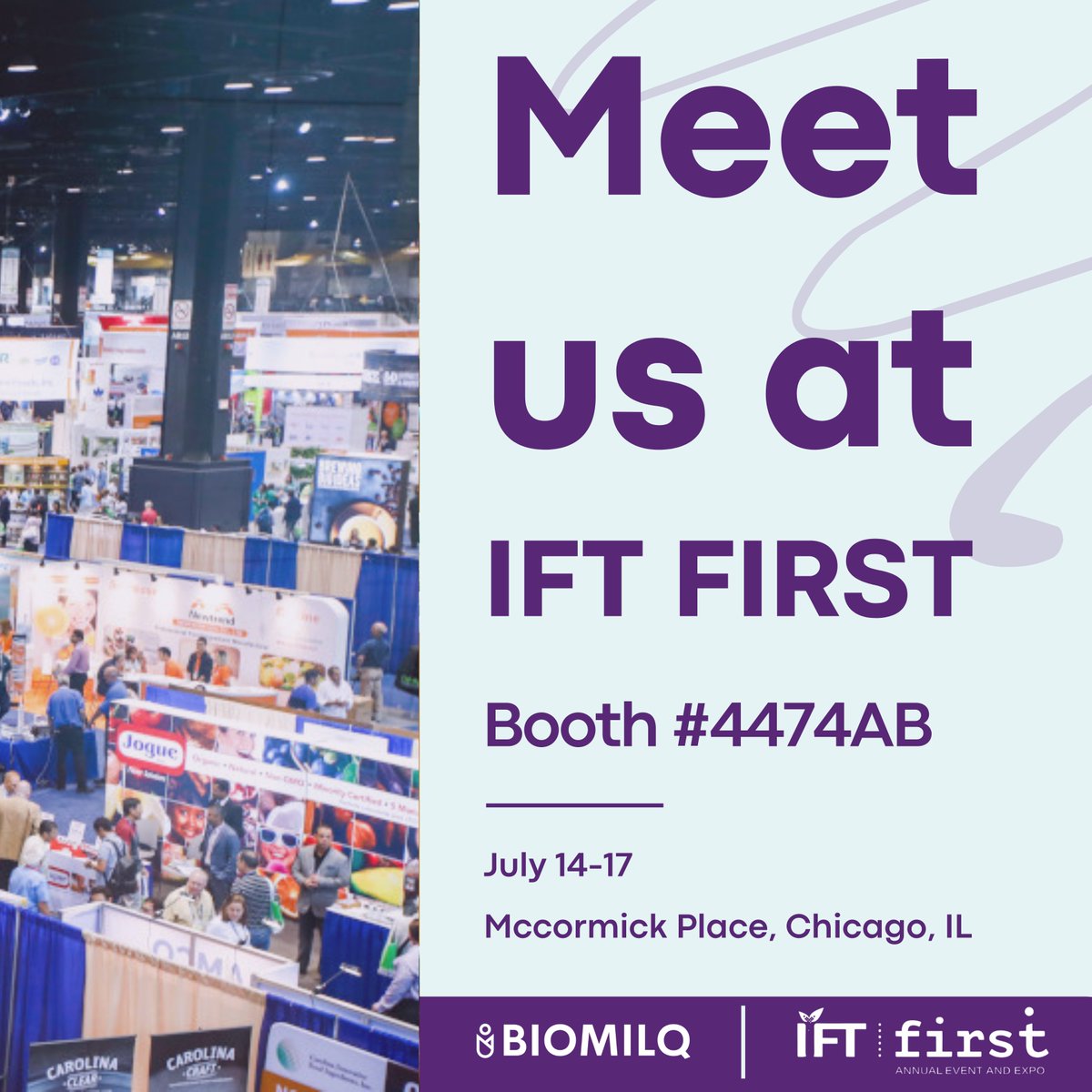 biomilq's tweet photo. 🌟We will be at this year’s IFT FIRST Annual Event and Expo from July 14 to 17!

👋Meet us at the startup pavilion, booth #4474AB, to learn more about our technology.

#IFTFIRST#Biotechnology #FutureOfFood #biomilq https://t.co/UbDNiP48Rl