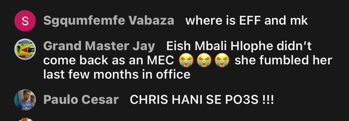 South_in_Land's tweet photo. Racist mocking and spitting on Chris Hani on SABC news press briefing on the comment section, this comes on when Premier Panyaza Lesufi announced his cabinet. #Gauteng #RacismMustFall https://t.co/q6HyPNjBi4