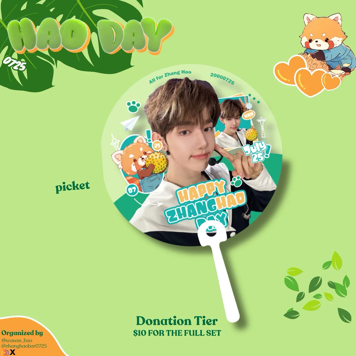 wanan_hao's tweet photo. 💝 Donation Tier Highlight: Exclusive Picket

Here's a look at the exclusive picket, including in the $10 donation set! Perfect for adding to your collection 🥰

🗓Sunday, July 21st, 2024, 2pm-6pm 
📍Boba Gem Tea House

#zhanghao #章昊 #zhanghaocupsleeve #kpopevent #cupsleeves https://t.co/sIAFjClpUQ