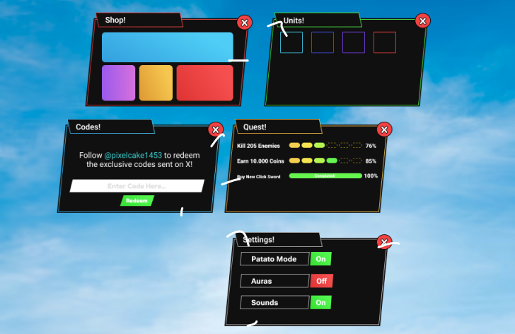 pixelcake1453's tweet photo. My new Anime UI design is now on sale! 🔥

Price: 1.000 R$

To buy this product .kagan_hazretleri1453 send a message or buy on our https://t.co/om5X8t0XTQ server.

❤️ + 🔃

#robloxUI #robloxdevs #roblox #robloxDesigner #robloxArt https://t.co/QidZvoOsyX