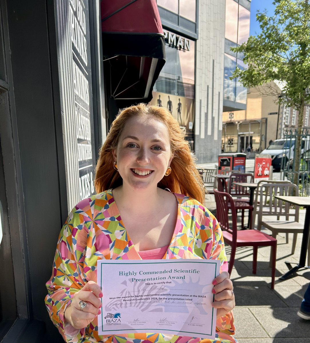 I’ve had a fantastic time at the <a href="/BIAZA/">BIAZA</a> Conference hosted by <a href="/fotawildlife/">Fota Wildlife Park</a>. I presented part of my PhD research on elephant welfare &amp; personality and was thrilled to have been awarded a Highly Commended Scientific Presentation! 🐘🐘
<a href="/UoCPsych/">UoC Psychology</a> <a href="/uocpgrevents/">University of Chester Postgraduate Research Events</a> <a href="/ScienceatCZ/">Chester Zoo Science</a>