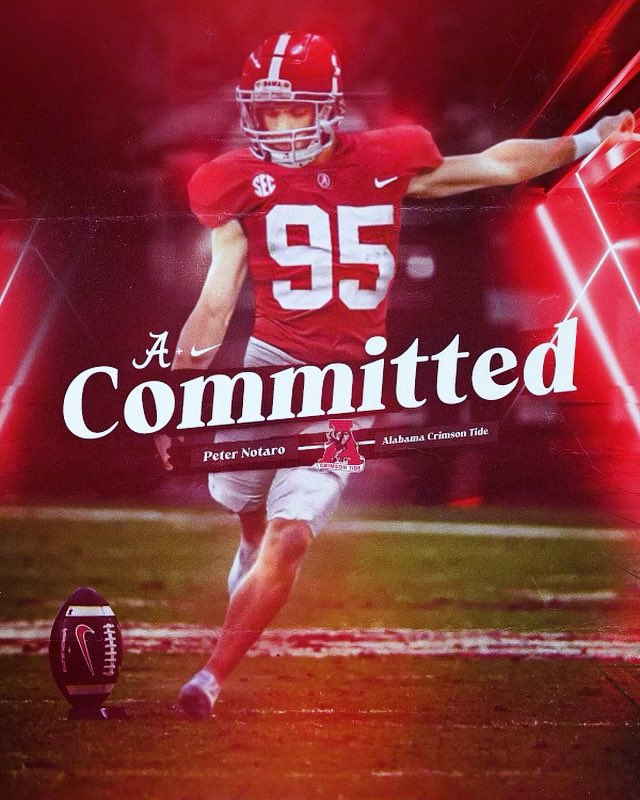 Peter Notaro (@peternotaro36) on Twitter photo 100% COMMITTED 🐘🐘
#RollTide
<a href="/AlabamaFTBL/">Alabama Football</a> <a href="/nunez_jay/">Jay Nuñez</a> <a href="/KalenDeBoer/">Kalen DeBoer</a> <a href="/nafootball_tfl/">NA Football T4L</a> <a href="/KohlsKicking/">Kohl's Kicking Camps</a> <a href="/ADresmich/">Aiden Dresmich</a> <a href="/Bama_247/">Bama247</a> <a href="/HKA_Tanalski/">Adam</a> 100% COMMITTED 🐘🐘
#RollTide
<a href="/AlabamaFTBL/">Alabama Football</a> <a href="/nunez_jay/">Jay Nuñez</a> <a href="/KalenDeBoer/">Kalen DeBoer</a> <a href="/nafootball_tfl/">NA Football T4L</a> <a href="/KohlsKicking/">Kohl's Kicking Camps</a> <a href="/ADresmich/">Aiden Dresmich</a> <a href="/Bama_247/">Bama247</a> <a href="/HKA_Tanalski/">Adam</a>
