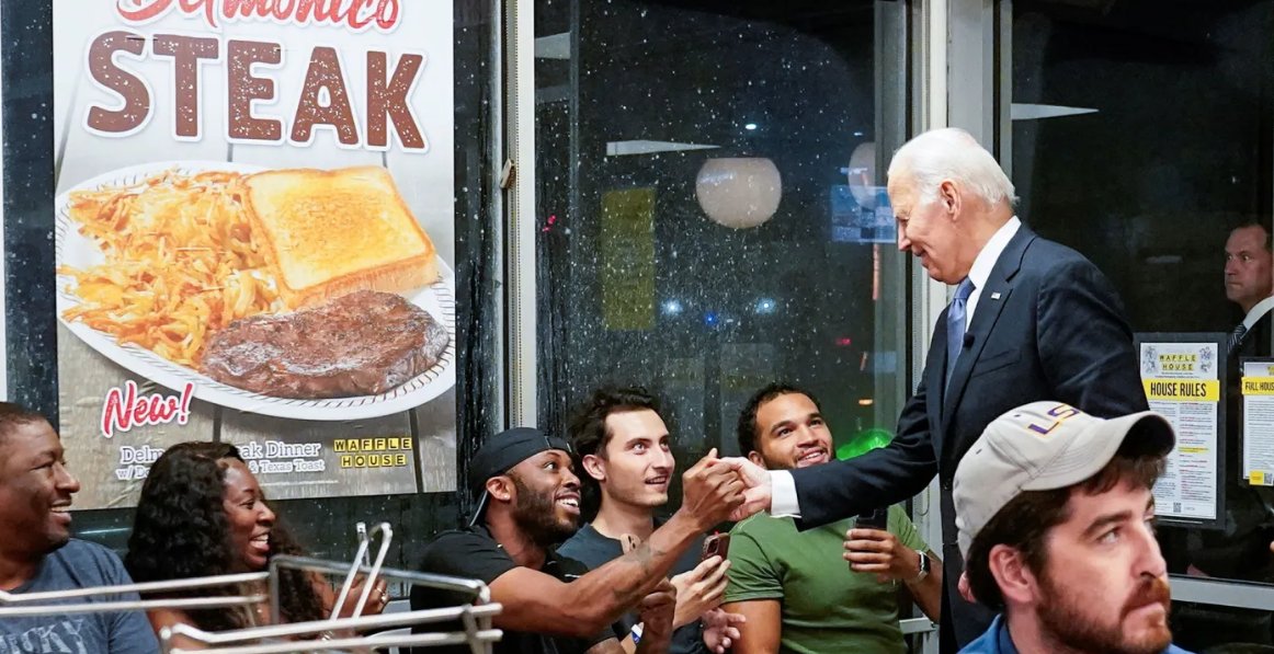 #biden #hehadacold White House keeps blaming #jetlag and Biden goes for coffee and waffles and handshakes afterwards?