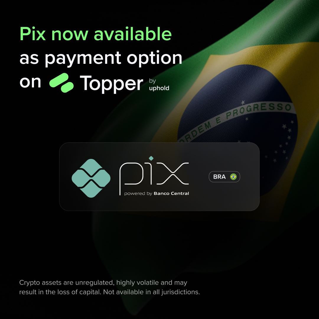 Sologenic's onramp partner, <a href="/TopperbyUphold/">Topper</a> has integrated Pix - Brazil’s instant payment system.

Users can now select Pix as a payment option for seamless transactions across 200+ assets including $SOLO, $XRP, and $COREUM. 

Learn more here: bit.ly/3zfM3Z1

#GOSOLO