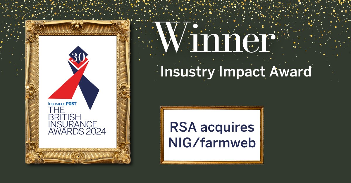 Industry Impact Award goes to <a href="/rsagroup/">RSA Insurance Group</a>
acquires NIG/Farmweb! Sponsored by <a href="/KennedysLaw/">Kennedys</a>
  #BIA2024