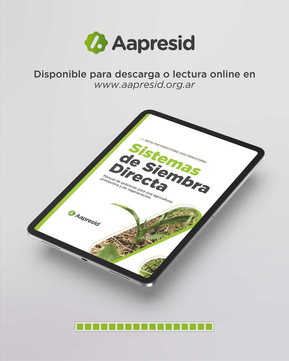 🌱 En el Día Mundial de la conservación del suelo, te compartimos nuestra última publicación: "Sistemas de Siembra Directa: Manual de prácticas para una agricultura productiva y de regeneración".

¡Ya disponible para descargar online!⬇️
aapresid.org.ar/blog/manual-si…