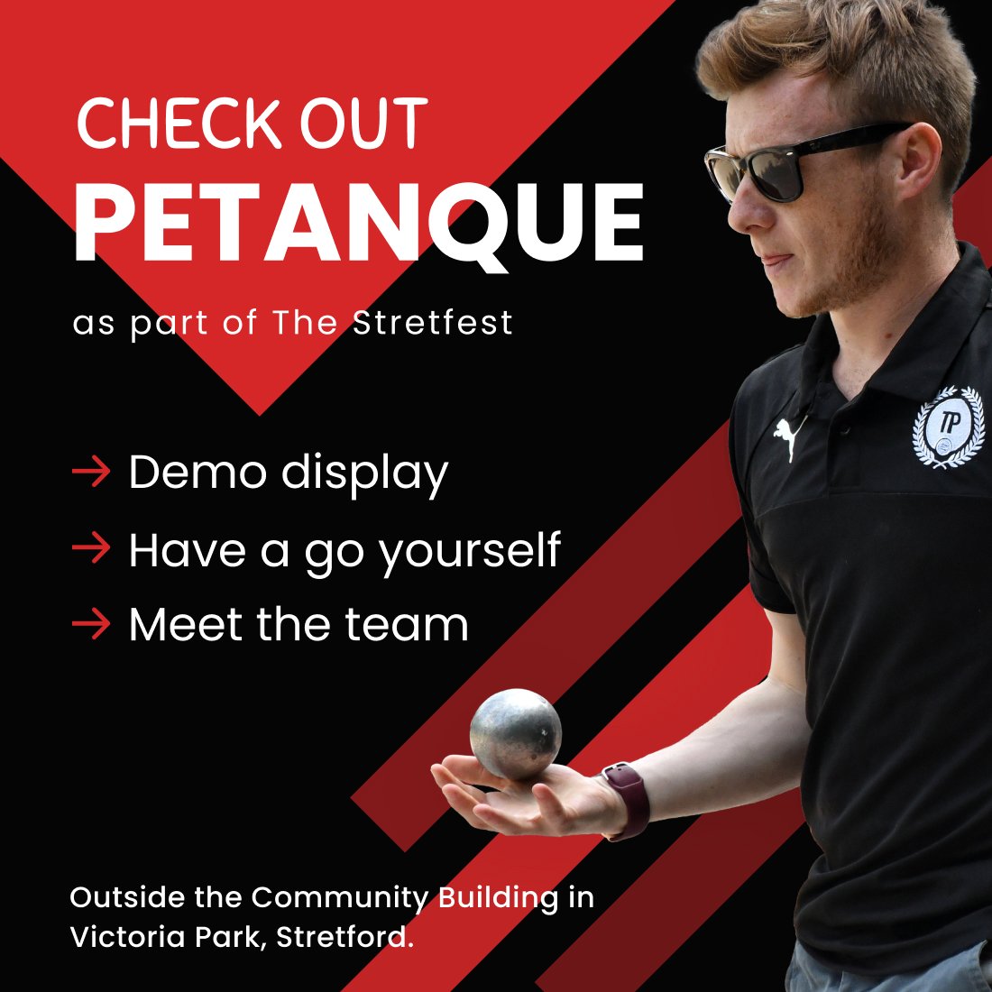 Join us as part of The Stretfest this Saturday, 6th July, where you can experience the sport of #petanque.
This is a chance to meet some of the team from the most renowned pétanque club in Manchester and have a go for yourself. 1pm - 4pm,  Victoria Park, #Stretford.
#GameOn
