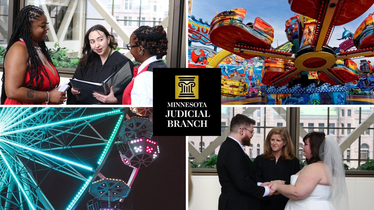 Love is in the air at the Minnesota Judicial Branch, as judges get ready to marry couples for FREE at the Dakota, Goodhue, and McCleod county fairs in August. You do NOT need to live in the county to get married at these fairs. Register at: shorturl.at/CnsSV
