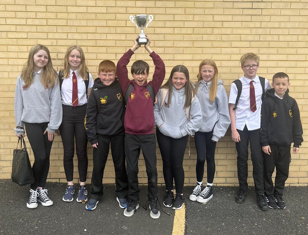 Lifting the cup at the recent P7 Maths competition at Beath High School 🏆
What an incredible bunch of budding mathematicians ✖️➗➕➖🟰