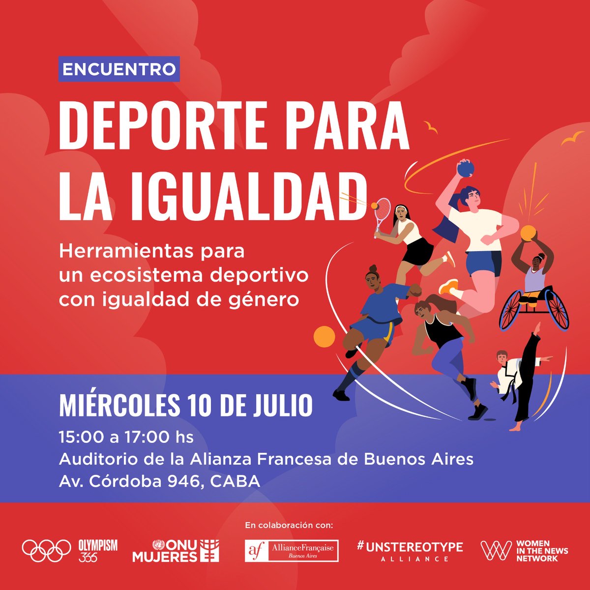 📣 ¡No te pierdas este evento!

El objetivo es dotar a quienes integran el ecosistema deportivo y están comprometidos con iniciar o fortalecer esfuerzos para promover la igualdad de género en el deporte.

📆 Miércoles 10/07/24
⏰ 15 a 17 hs
📝 Inscripción: forms.office.com/pages/response…