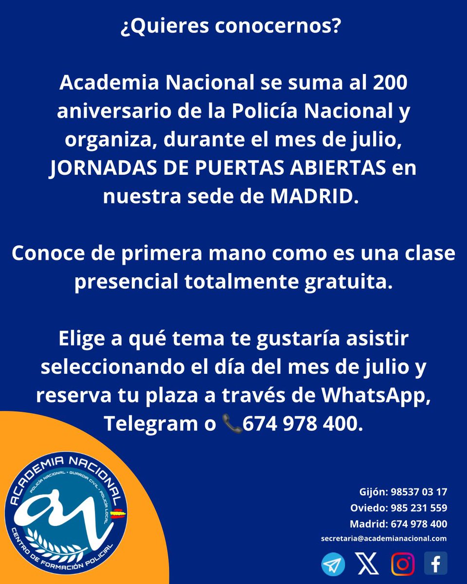 Mañana toca Tema 27!

Si quieres probar una clase con nosotros, escríbenos para reservar plaza en la sede de Madrid!

#policianacional
#XLI