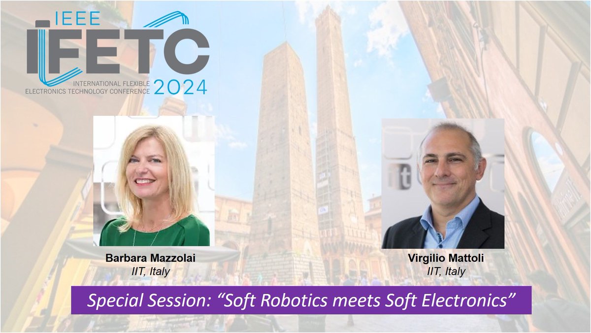 IIfetc's tweet image. IFETC 2024 will have a special session on "Soft Robotics Meets Soft Electronics" chaired by @BarbaraMazzolai & @VMattoli , with invited speakers including Prof. Robert Shepherd (@Cornell), @LuciaBeccai (@IITalk), and Majid Taghavi (@SoRoTransducers)