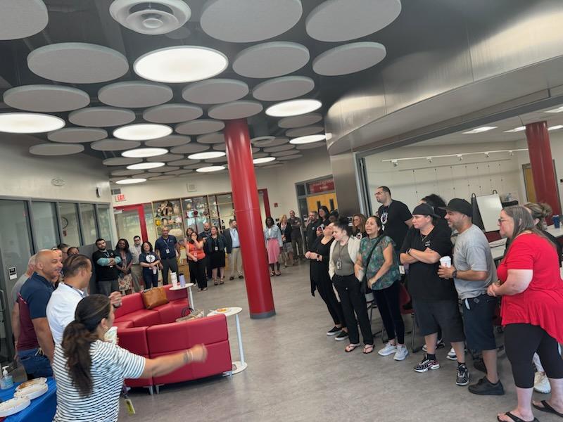 DrMauricio's tweet image. Today, we started our retreat day 3 with a special breakfast recognizing our custodians and clerical staff.  Followed by continued strategic planning and ended the day with a good old-fashioned game of kickball to build teamwork.  #peekskillpride