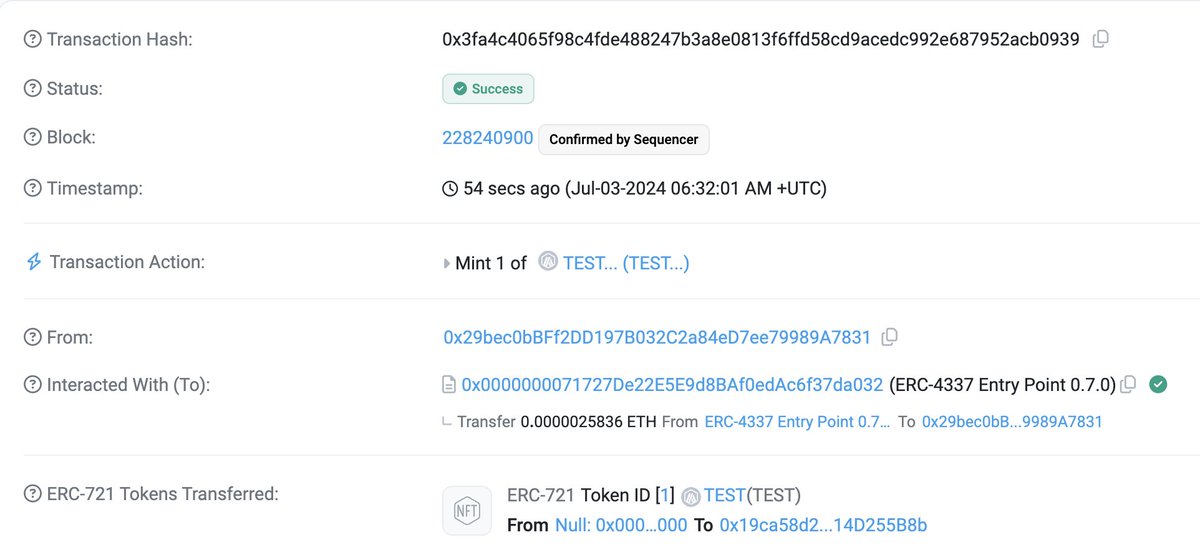 owlprotocol_xyz's tweet photo. Owl Protocol - making waves 🌊 on @Arbitrum One and Nova - The Complete, Gasless API for Web3 and Smart Wallets.

Mainnet Smart wallet #ERC721 mints from a smart wallet? No code, no gas, no keys... The revolution starts now!

Time for a 🧵👇 https://t.co/uQHIGgOsfp