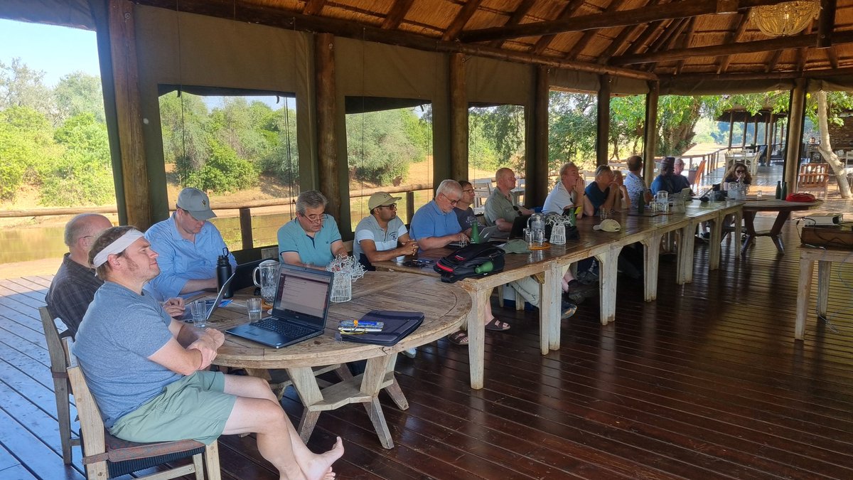 AlbertKimbu's tweet photo. Day 3 of @sthatuj Senior Research Associates conference 2024, Pafuri Lodge, Kruger Natiional Park with elephants as (un)invited guests literally in the house &amp; ...leopards next door!! https://t.co/1y0OXTR3rv