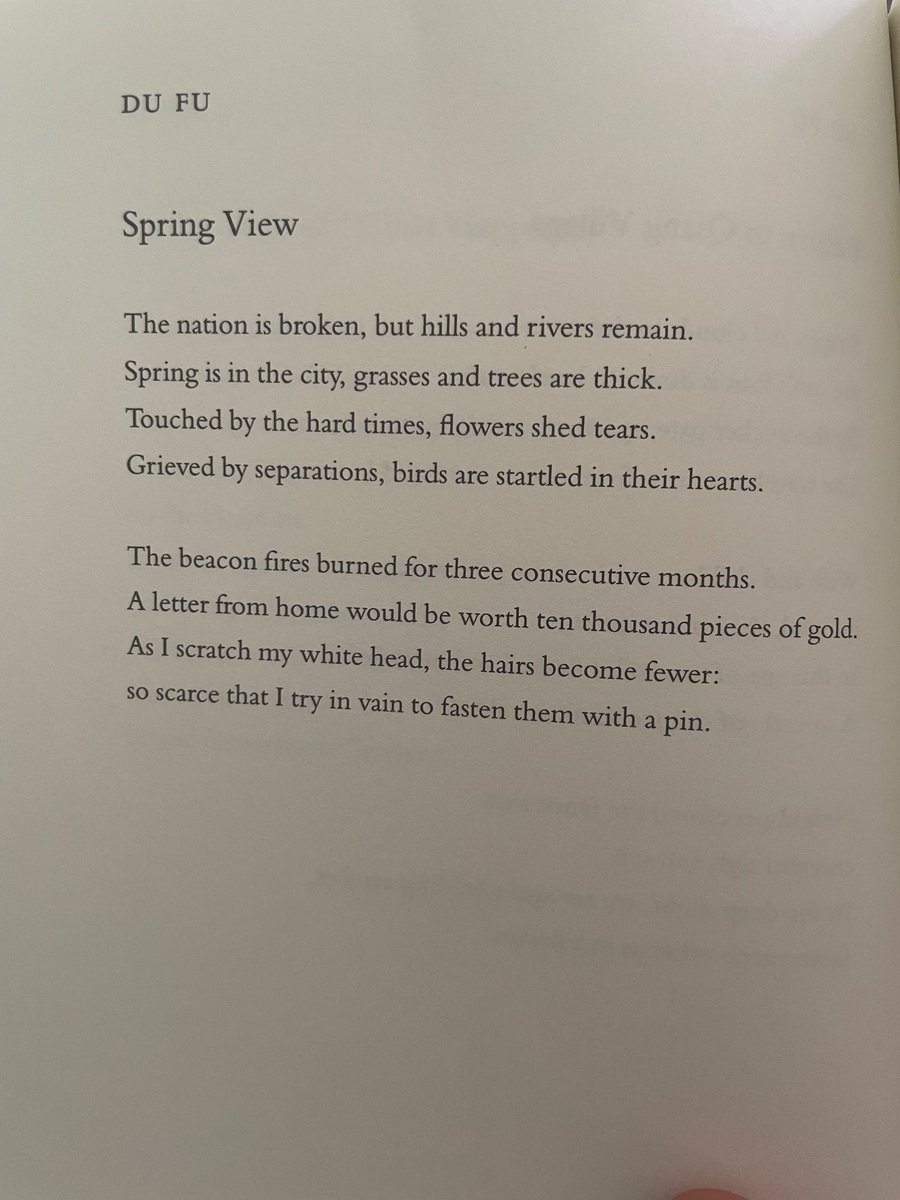 Arthur Sze’s new edition of his Silk Dragon anthology—a life long project of poetic translations—just arrived in the mail. This poem by Du Fu in Arthur’s translation says more about our moment than any poem I had read this year: