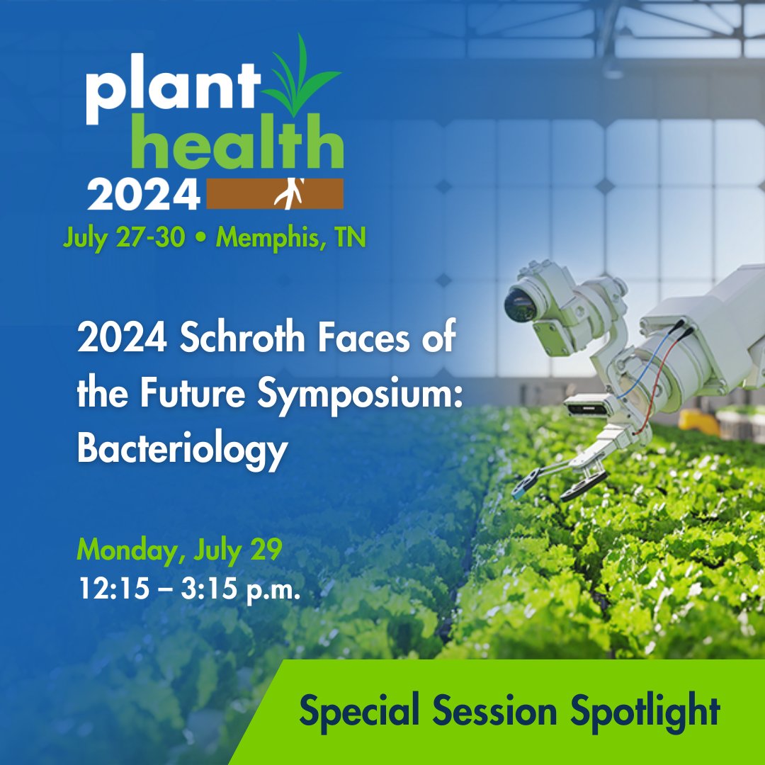 Attend the Schroth Faces of the Future session at #PlantHealth2024! Hear from early career experts on cutting-edge approaches to plant disease management using bioinformatics, nanotech, and more.

Explore presentations and register now: bit.ly/3zoTcq5