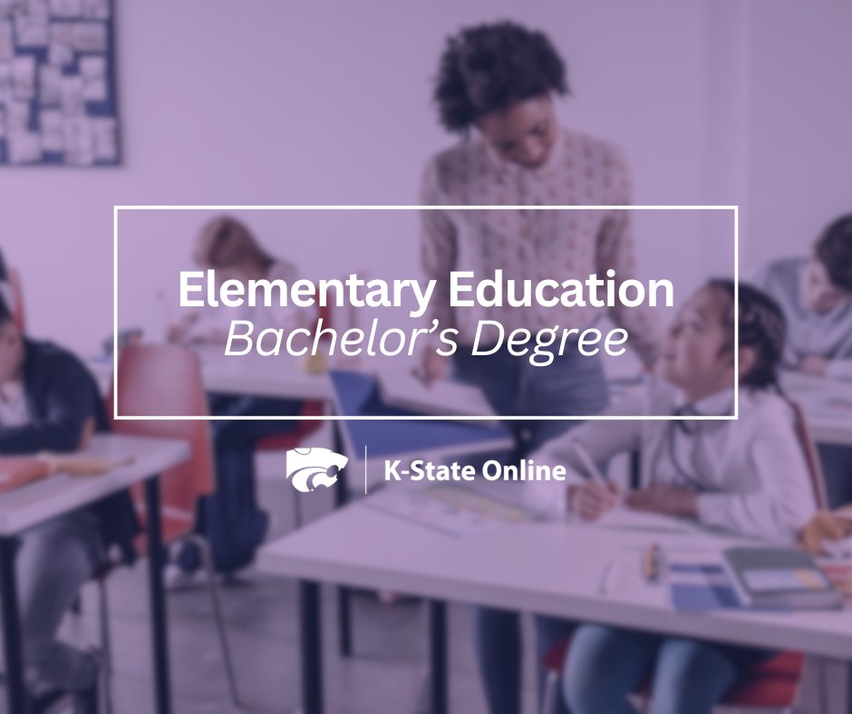 KState_Online's tweet photo. Prepare for a career as an elementary school teacher with K-State’s online elementary education bachelor’s degree. Learn teaching techniques that utilize the latest technology and will challenge and inspire elementary-aged students. Learn more: https://t.co/RVeOadWG12 https://t.co/JQXx8He5Kf