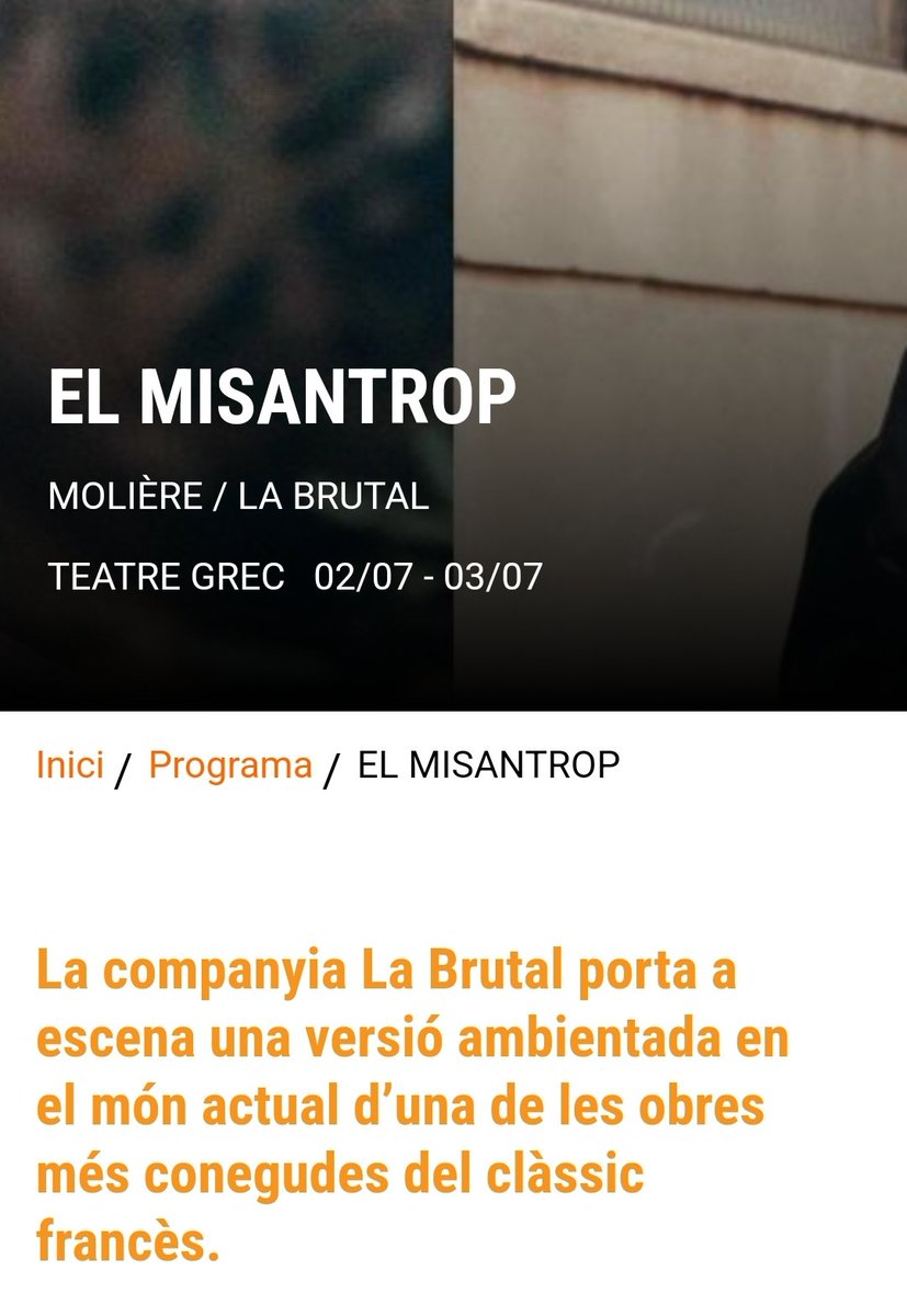 Avui #TeatreGrecAvui El misantrop, a gaudir de l'estiu i de la #Cultura amb bona companyia barcelona.cat/grec/ca/espect…
Alimentar l'ànima és imprecindible