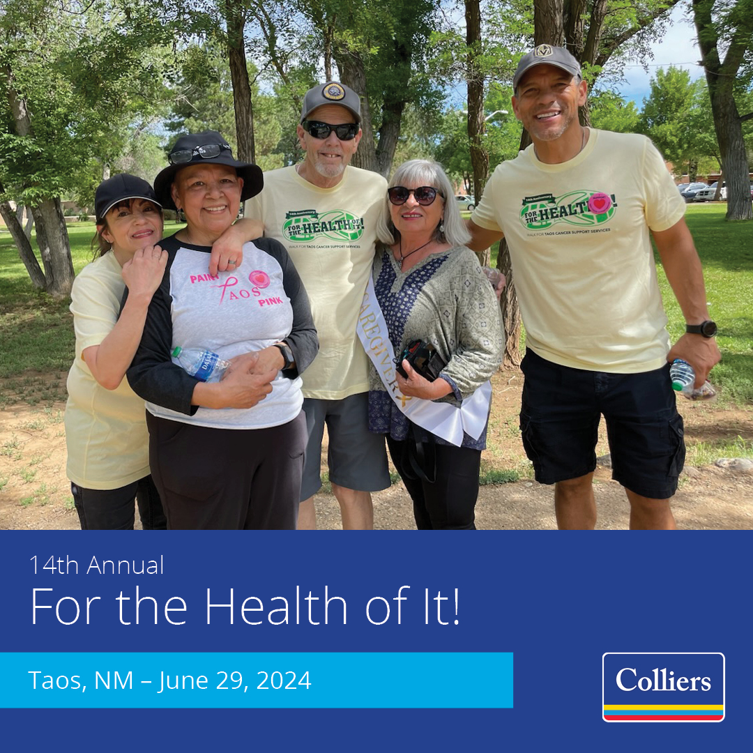 Colliers_NM's tweet photo. We were proud to sponsor the For the Health of It! walk to benefit Taos Cancer Support Services. Our own Joe R. Romero, CCIM participated in this year’s walk.

Learn more at: https://t.co/tSE8vPM07o

#ThankYou #CommunitySupport #ForTheHealthOfIt #TaosCancerSupportServices https://t.co/Oq9kiaEa9e