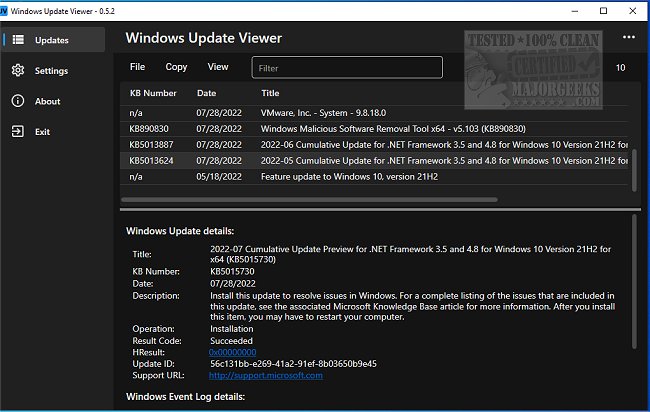 majorgeeks's tweet image. Updated - Windows Update Viewer is a useful application that gathers information regarding #WindowsUpdates using the Windows Update API and event logs and displays comprehensive details of all installed updates.
majorgeeks.com/files/details/… #opensource #systeminfo