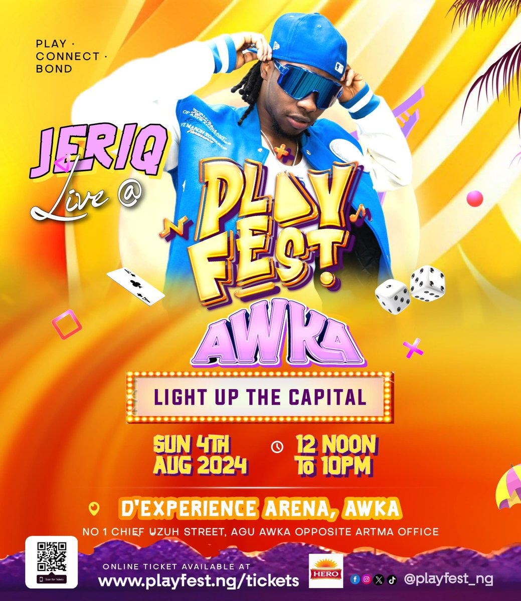 Playfest_ng's tweet image. Let’s set the playfest stage on fire as we unveil our first artist -Igbo trap lord @jeriqthehussla Feel the energy, embrace the music, and let the good times roll. Wait for more surprises. 
#Playfest #PlayfestAwka #PFA24 #Hero #Jeriq #Jeriqhood 
📅 4th August
⏰ 12noon
📌 AWKA