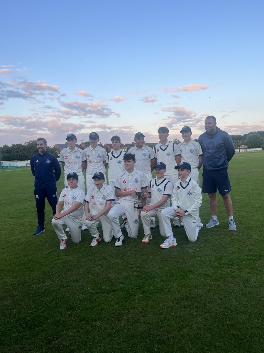 Congratulations to our under 15s on winning the league cup this evening, really close game of cricket against ⁦<a href="/CottinghamCC/">Cottingham CC</a>⁩ well played everyone 👏👏