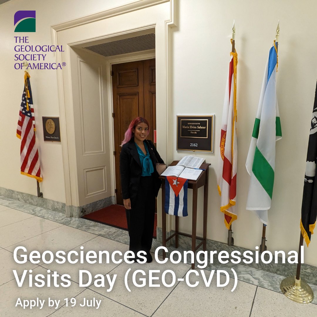Do you want to increase the visibility of and support for the geosciences in Congress? Apply to attend Geoscience Congressional Visit Days (Geo-CVD) on 9-10 September in Washington, D.C.! Learn how to develop messaging for successful congressional visits and partake in networking
