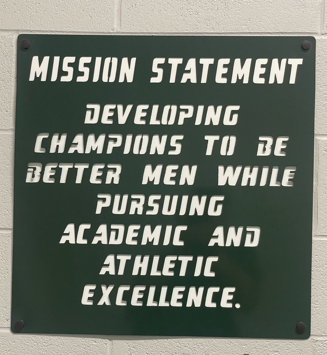 GreenHill_Hawks's tweet photo. Thank you to Robin Nordstrom and Nordstrom Testing (Co 22/24) for creating and installing these metal signs and our mission statement in the coaches office.
If you are in need of signs to be created, please consider Robin and his company! https://t.co/AyLnCtABiN