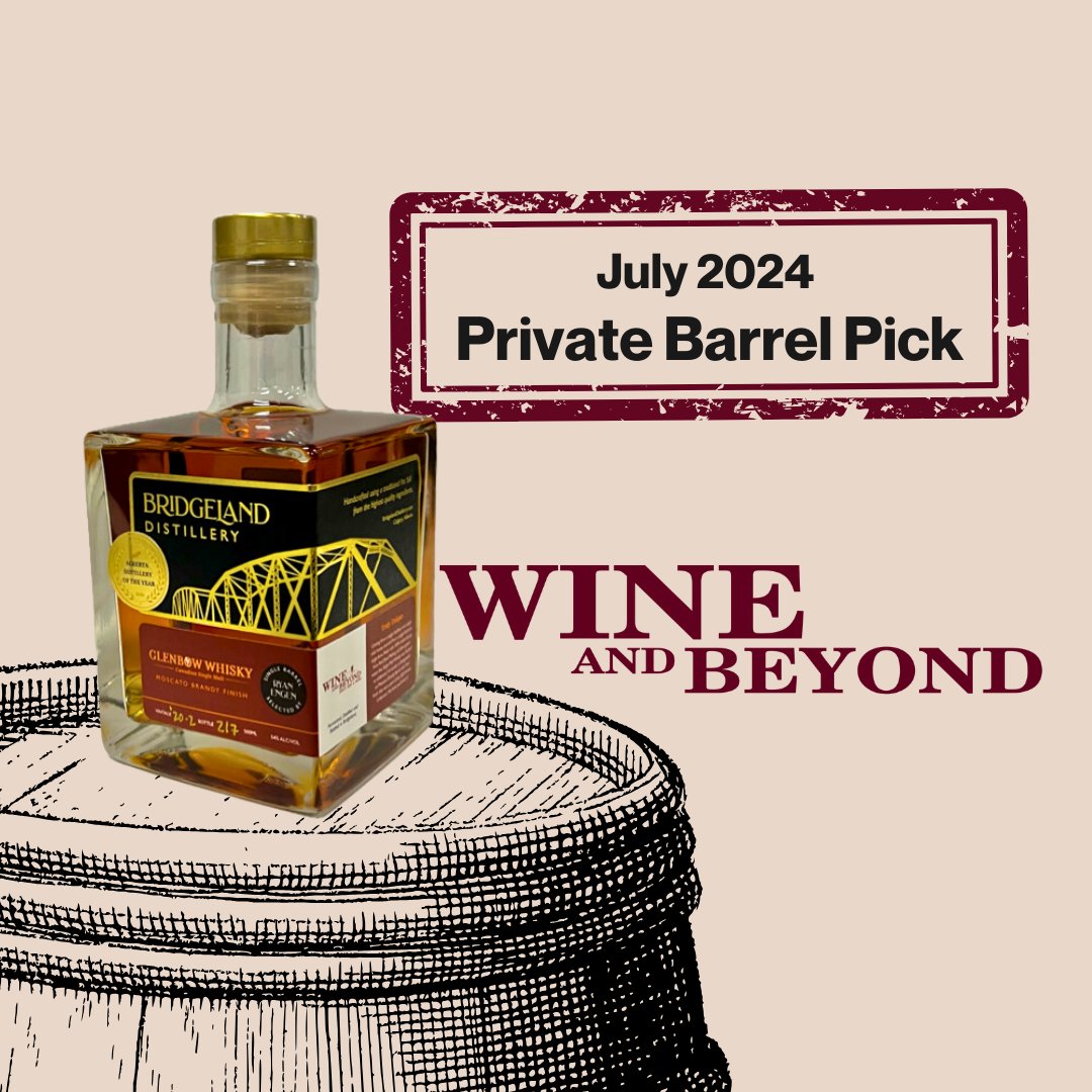 July's Private Barrel Pick as curated by our resident expert and Spirits Director, Ryan Engen. Now available at all Alberta Wine and Beyond stores now!