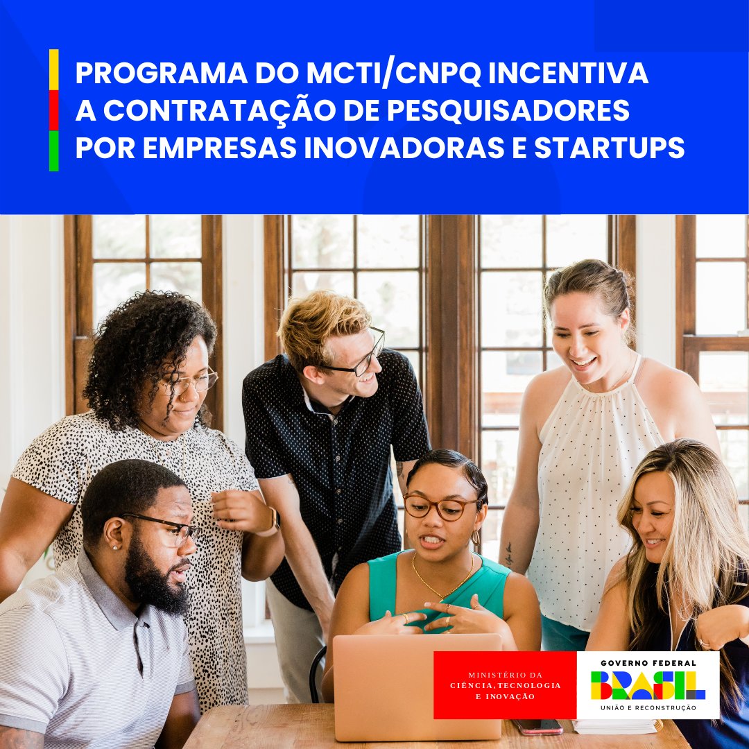 gov_mcti's tweet image. Nova rodada do Programa de Formação de Recursos Humanos em Áreas Estratégicas (RHAE) vai apoiar projetos de Pesquisa, Desenvolvimento e Inovação (PD&amp;amp;I) por meio da inserção de pesquisadores em empresas inovadoras e startups.

SAIBA MAIS gov.br/mcti/pt-br/aco…