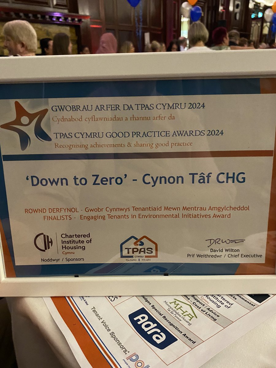 Down to Zero (@dtzcymru) on Twitter photo Wonderful evening <a href="/TPASCymru/">TPAS Cymru</a> good practice awards - pleased to say that the <a href="/CynonTafHousing/">Cynon Taf Housing</a> group came in 2nd for engaging tenants and residents in environmental activities - congratulations to the staff and the dedicated team of volunteers Wonderful evening <a href="/TPASCymru/">TPAS Cymru</a> good practice awards - pleased to say that the <a href="/CynonTafHousing/">Cynon Taf Housing</a> group came in 2nd for engaging tenants and residents in environmental activities - congratulations to the staff and the dedicated team of volunteers