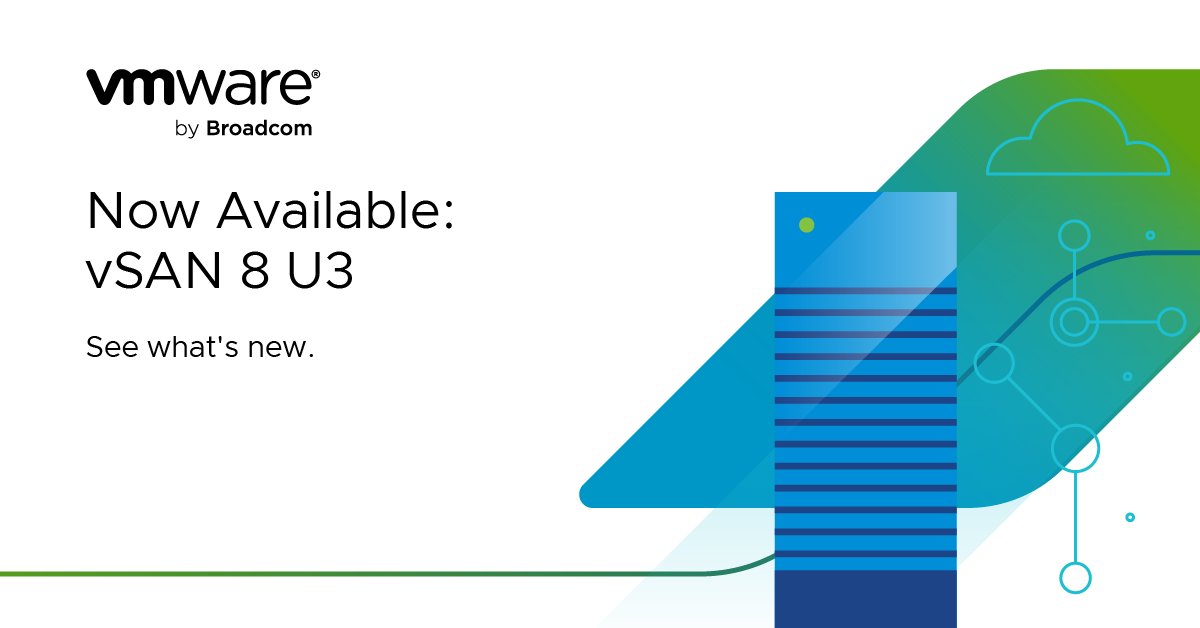 Are you up to speed on the new VMware vSAN 8 Update 3 enhancements? 🪄

Boost data protection and recovery, gain greater flexibility across topologies, simplify brownfield imports to VCF, and more. Read the blog for more details: blogs.vmware.com/cloud-foundati…