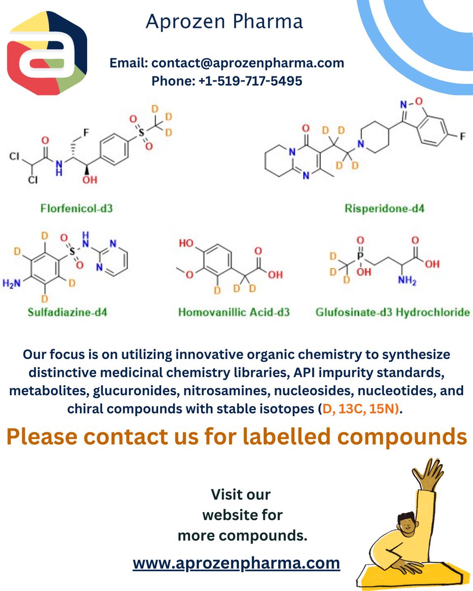 #clinicianscientist  #Chemistry #aprozenpharma #nmrchat #chemicals #drugdiscovery #stableisotopes #referncestandards #APIimpurities #CRO #FDA #USFDA #medicinalchemistry
#pharmaceuticalindustry #api #apiimpurities