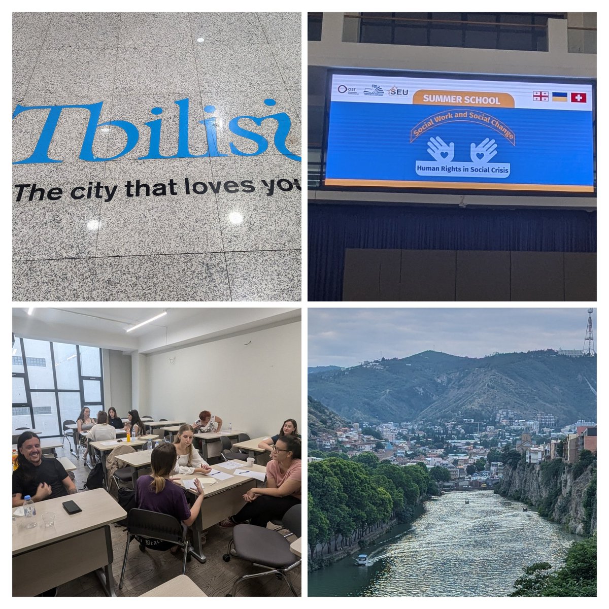 Some fantastic collaborations between students for Georgia, Ukraine and Switzerland during a workshop about social work, domestic abuse and human rights. It was great to facilitate this work.