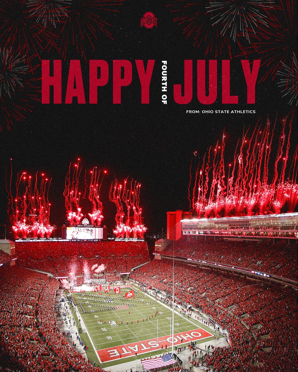 To all of Buckeye Nation, have a safe and happy #4thofJuly! 🇺🇸 🎇 #GoBucks