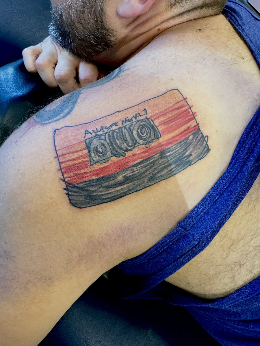 MikePed (@ped_mike) on Twitter photo Promised my 3 kiddos they could draw me a tat when they turn 10. Luca chose this #GuardiansOfTheGalaxy cassette. It’s perfect!
<a href="/JamesGunn/">James Gunn</a> #MarvelComics Promised my 3 kiddos they could draw me a tat when they turn 10. Luca chose this #GuardiansOfTheGalaxy cassette. It’s perfect!
<a href="/JamesGunn/">James Gunn</a> #MarvelComics