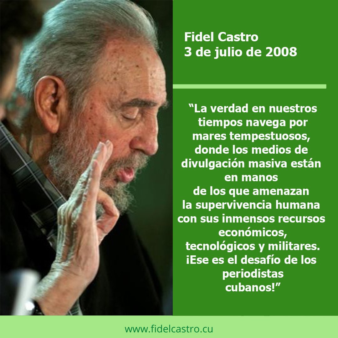 #FidelCastro: “La verdad en nuestros tiempos navega por mares tempestuosos, donde los medios de divulgación masiva están en manos de los que amenazan la supervivencia humana con sus inmensos recursos económicos, tecnológicos y militares.”
#CubaMined