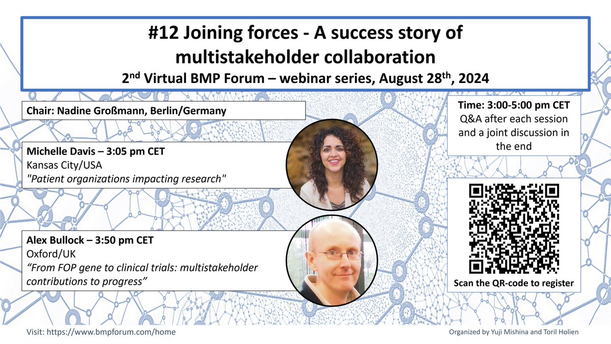 2nd Virtual BMP Forum (@bmp_forum) on Twitter photo Please join us August 28th for a patient-oriented session 🤗!
Speakers are Michelle Davis and Alex Bullock and <a href="/NadineGromann3/">Nadine Grossmann</a> is chairing. Please share and sign up to get the Zoom-link 👇 docs.google.com/forms/d/17TG4o… Please join us August 28th for a patient-oriented session 🤗!
Speakers are Michelle Davis and Alex Bullock and <a href="/NadineGromann3/">Nadine Grossmann</a> is chairing. Please share and sign up to get the Zoom-link 👇 docs.google.com/forms/d/17TG4o…