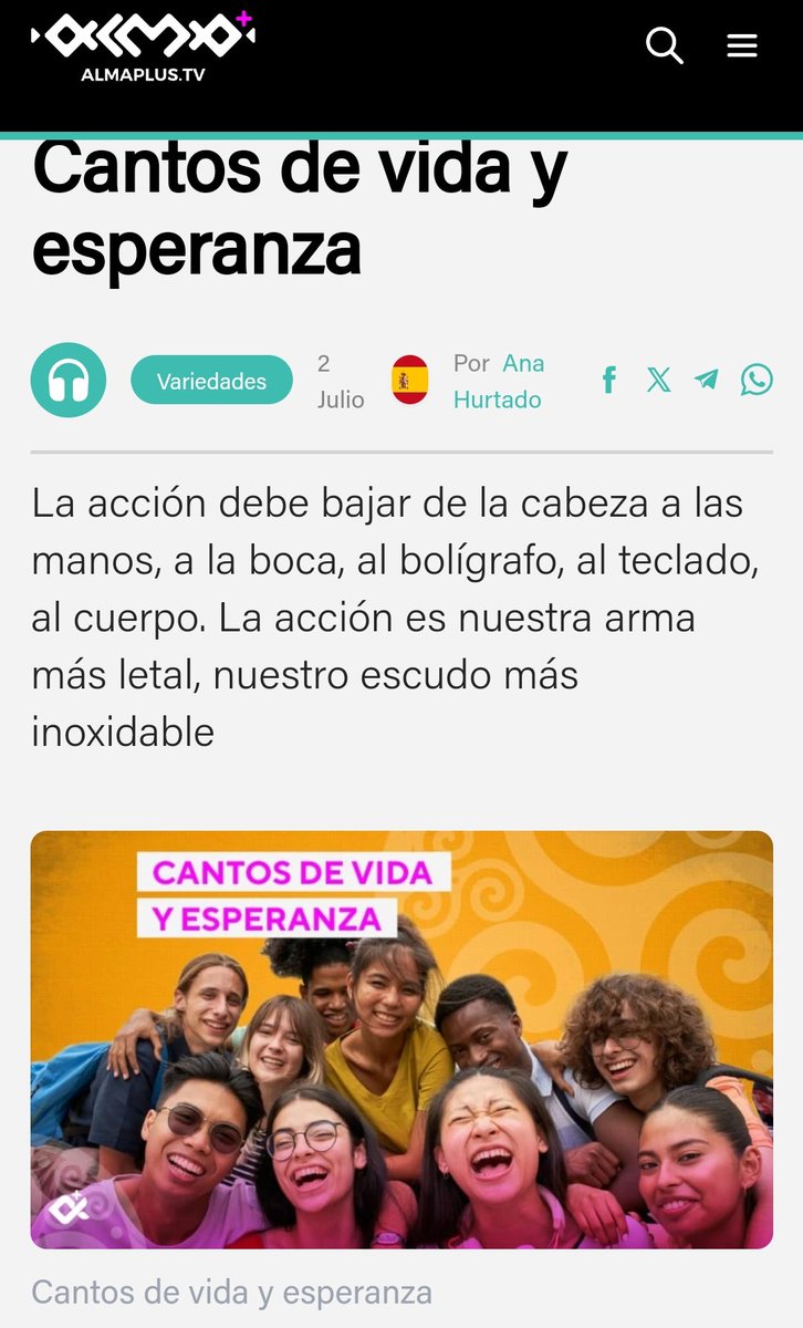 Un placer escribir este texto exclusivo para <a href="/almaplustv/">Alma Plus Tv</a>, con compañeros de la talla ideológica de Abel Prieto inaugurando la sección de opinión.
Un nuevo medio comunicacional con excelentes perspectivas de futuro y sobre todo: necesario.
Léelo completo 👇🏻
almaplus.tv/articulos/967/…