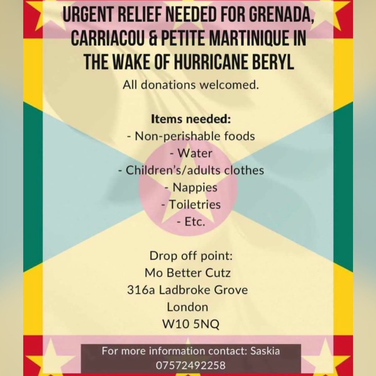 Thank you to our siblings organising aid efforts across the Caribbean in response to and anticipation of the impacts of Hurricane Beryl. gofund.me/7212b9fd
