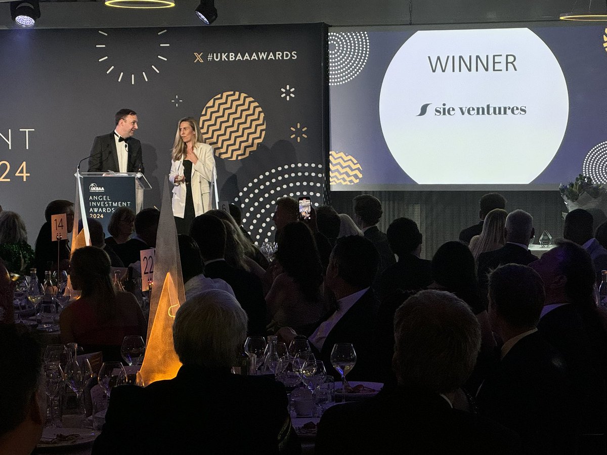 Huge congratulations to <a href="/sieventures/">Sie Ventures</a> who are the winners of Angel Group of the Year! #UKBAAAwards