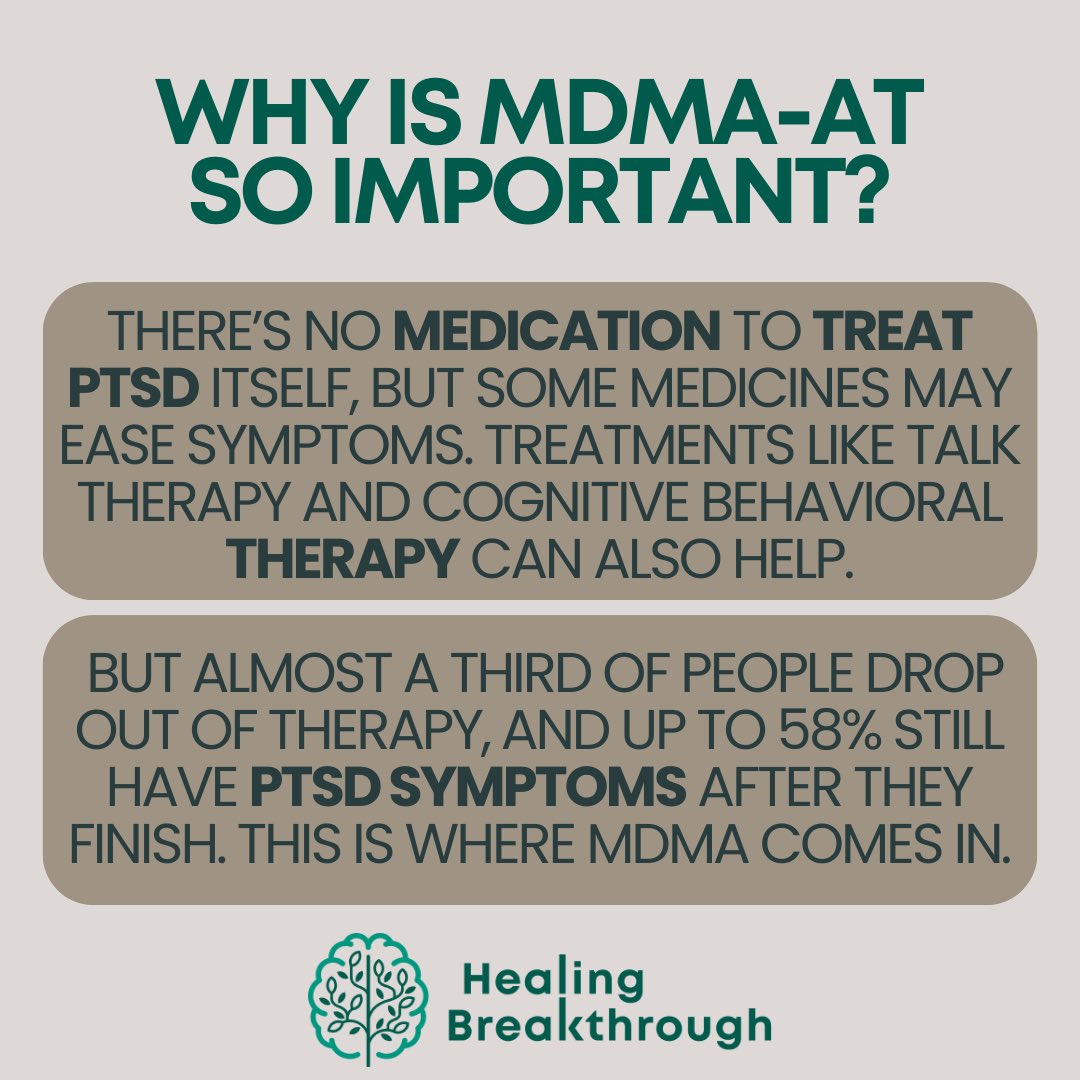 MDMA-AT saves lives! 

We urge the FDA to approve this groundbreaking therapy to improve the lives of those struggling with PTSD. It’s time to offer real hope and healing to those in need. 💚 #HealingBreakthrough #PTSD #MentalHealth #MDMA4PTSD