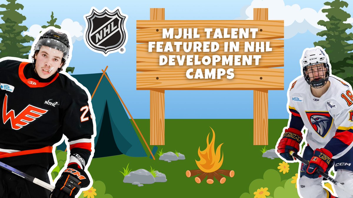 mjhlhockey's tweet photo. #MJHLNews | 11 current and former MJHL players are set to attend @NHL Development Camps in the coming days/week. 🏕️ 

📲 Read | https://t.co/NwCGPNk8t7 https://t.co/ZpHfaBp1ib
